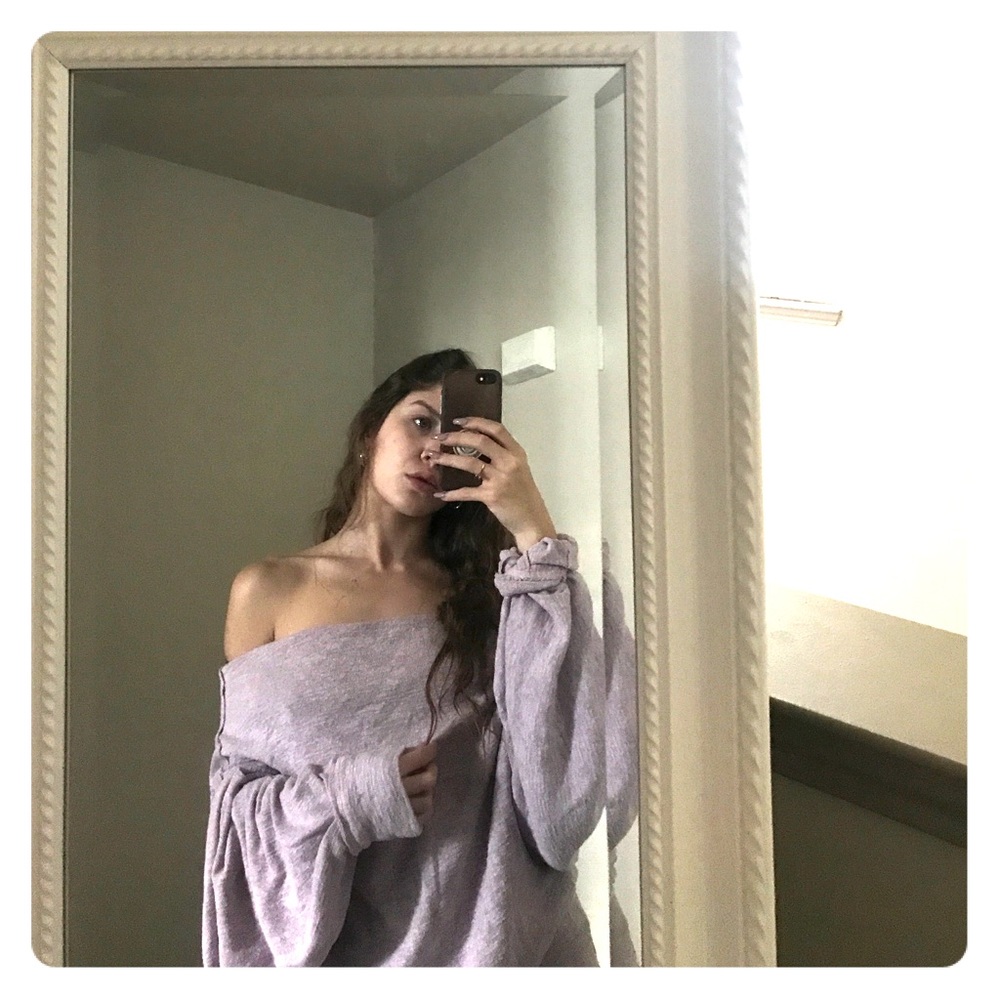 Free People cowl neck/ off shoulder sweater